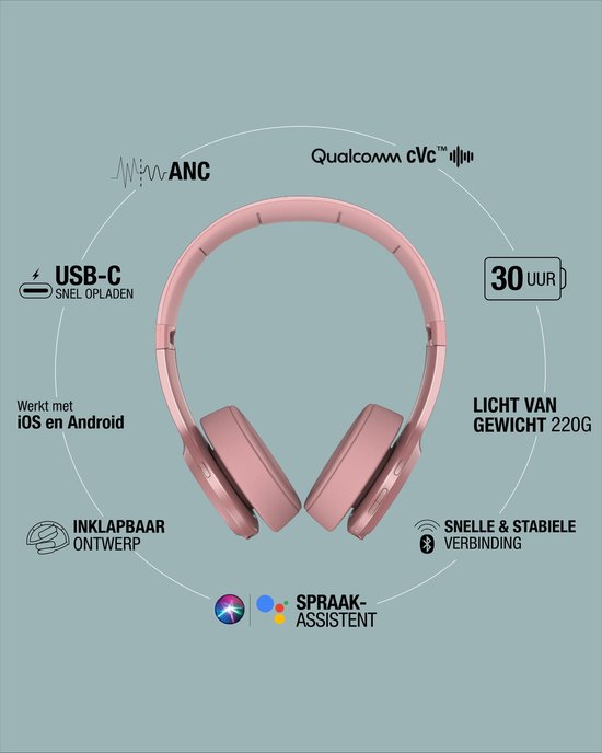 Auriculares Code ANC de Fresh'n Rebel - Dusty Pink