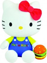 Hello Kitty knuffel 20 cm - wit - blauw