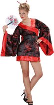 Widmann - Aziatisch & Indisch Kostuum - Verleidelijke Madame Butterfly Kostuum Vrouw - rood - Medium - Carnavalskleding - Verkleedkleding