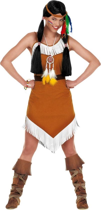 Widmann - Indiaan Kostuum - Sexy Indiaanse Jurk Nature Kostuum Vrouw - Bruin - Medium - Carnavalskleding - Verkleedkleding