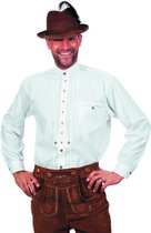 Wilbers & Wilbers - Boeren Tirol & Oktoberfest Kostuum - Tirools Hubsch Hemd Wit Man - Wit / Beige - Maat 58 - Bierfeest - Verkleedkleding