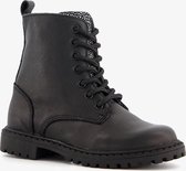 Groot leren meisjes veterboots - Zwart - Maat 31
