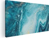 Artaza Canvas Schilderij Abstracte Kunst Blauwe Oceaan - 120x60 - Groot - Foto Op Canvas - Canvas Print
