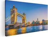 Artaza Canvas Schilderij Tower Bridge in Londen met Verlichting - 120x60 - Groot - Foto Op Canvas - Canvas Print
