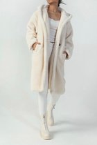 Teddy Hooded Coat White - Jas - Wit - Maat S/M - Luvee Fashion
