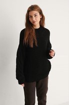 Na-kd Cable Knitted Sweater Truien & Vesten Dames - Sweater - Hoodie - Vest- Zwart - Maat S