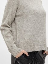 PIECES NOELLE LS O-NECK KNIT KAC Silver mink Dames Trui - Maat M