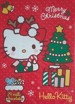 Adventkalender Hello Kitty Kerstmis rood - Adventskalender Kerst 24 chocolaatjes - kinderen - chocola