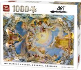 King Puzzel 1000 Stukjes (68 x 49 cm) - Wieskirche Duitsland - Legpuzzel Art Collection