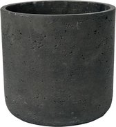 Pot Rough Charlie XXL Black Washed Fiberclay 44x43 cm zwarte ronde bloempot