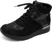 Waldläufer Orthotritt Dames Veterboot - 626K82-300-001 Zwart/Combi - Wijdte K - Maat 7 (40.5)