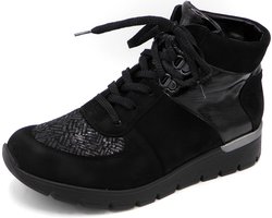 Waldläufer OrthoTritt Dames Veterboot - 626K82-300-001 Zwart/Combi - Wijdte K - Maat 5½ (38.5)
