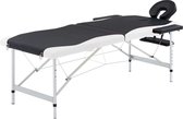 Everest Massagetafel inklapbaar 2 zones aluminium zwart en wit