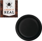 Halloween - Wegwerp servies set spin creep it real 16x bordjes / 16x servetten - Halloween tafeldecoratie