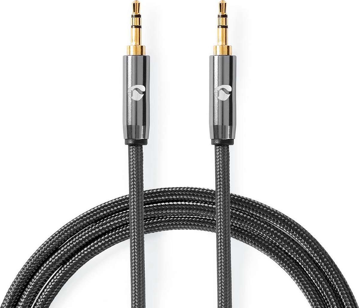 Nedis Stereo-Audiokabel - 3,5 mm Male - 3,5 mm Male - Verguld - 5.00 m - Rond - Grijs / Gun Metal Grijs - Cover Window Box