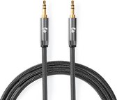 Câble audio stéréo Nedis | Mâle 3,5 mm - Mâle 3,5 mm | Gun Metal Gris | Câble tressé | 5,0 m