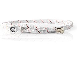 Nedis Nylon Toevoerslang - 1/2'' - 3/4'' - 10 Bar - 2.00 m - Toepassing: Schotel / Wasmachine - Nylon - Rood / Wit