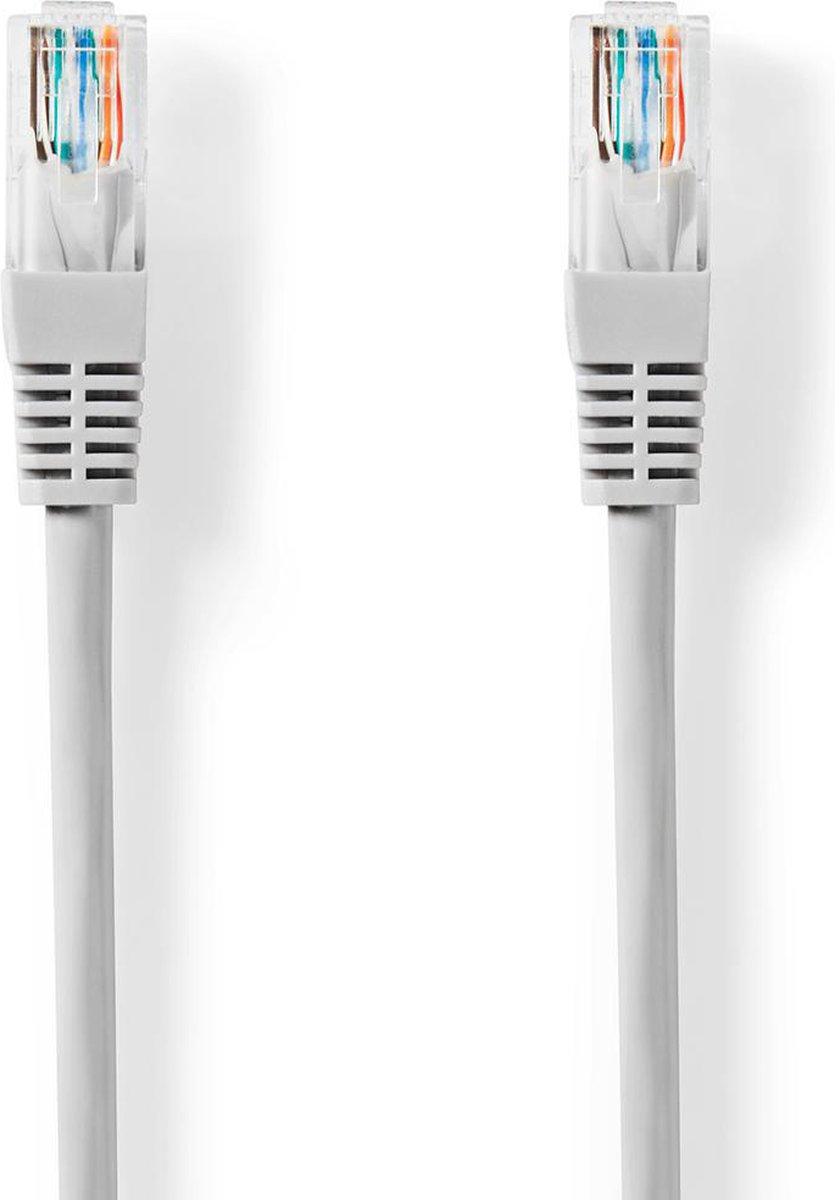 Nedis CAT5e Netwerkkabel - U/UTP - RJ45 Male - RJ45 Male - 30.0 m - Rond - PVC - Grijs - Label