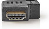 Nedis HDMI-Adapter - HDMI Connector - HDMI Female - Verguld - Links Gehoekt - ABS - Zwart - 1 Stuks - Envelop