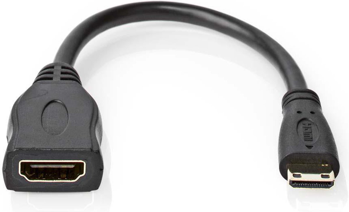 NEDIS CVGP34590BK02 HDMI-kabel 0,20 m Zwart