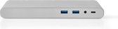 Nedis USB Docking Station - USB 3.2 Gen 1 - USB-C Male - DisplayPort Female / HDMI Output / RJ45 Female / VGA Female 15p / 2x 3,5 mm Female / 2x USB-C / 4x USB-A - 0.20 m - Rond - Vernikkeld