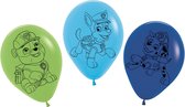 Ballonnen - Paw Patrol - 30 cm - latex - groen/blauw - 5 stuks