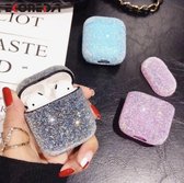 Airpods Apple Cover Case - Glitters- Beschermhoes - Geschikt Voor Airpods 1 / 2 - Zwart