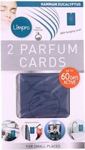 2 Parfum cards - Geurzakje - Auto luchtverfrisser - Set van 2 - Hammam eucalyptus geur - 16.5 x 9.5 - Blauw