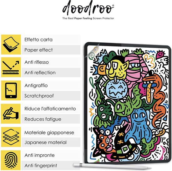 Doodroo Screenprotector Onyx Boox Note 2, 3, 5 (geen Air) - 2 stuks - Voor het échte papieren schrijf-gevoel van Doodroo. — afbeelding 5