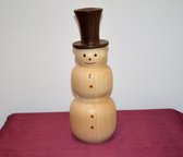 houten handmade sneeuwman