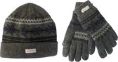 Handschoenen en muts heren winter met Thinsulate voering, deels met wol.