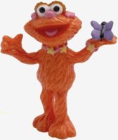 Zoë speelfiguurtje - taarttopper - Sesamstraat - met vlinder - 6,5cm - oranje - speelgoed