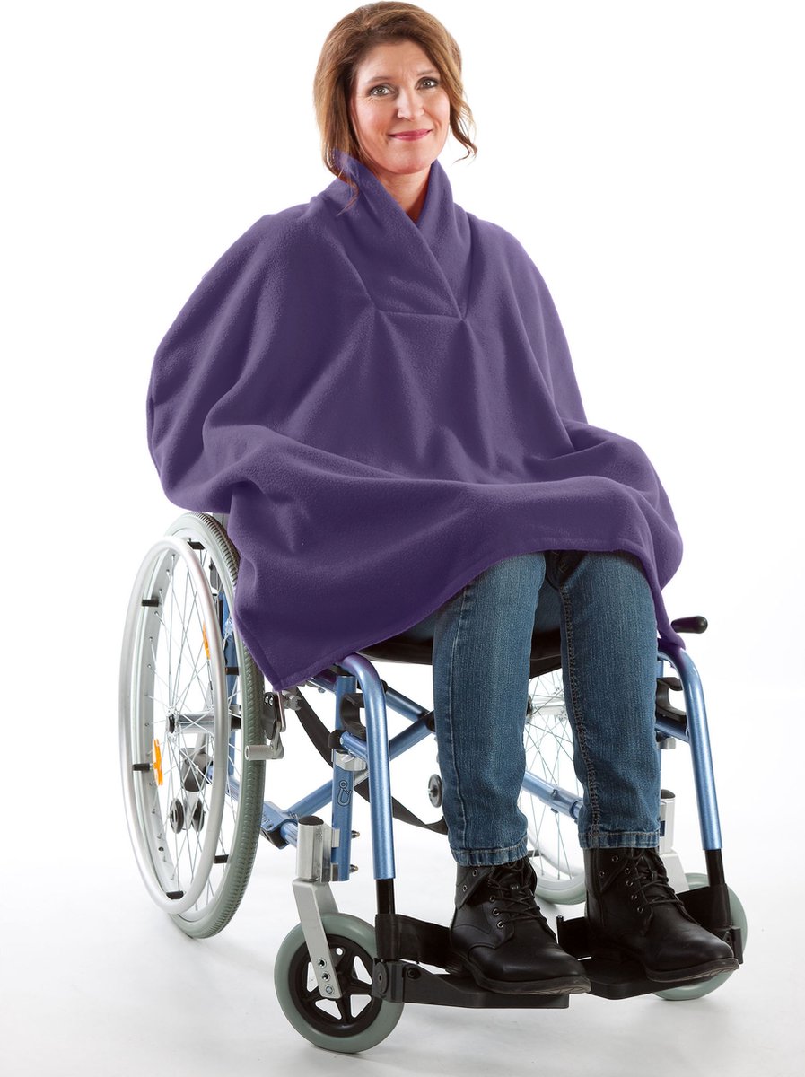 Goedkoopste Rolstoelcape fleece - Winter poncho fleece - Dames poncho - Aangepaste Rolstoel Cape - Paars