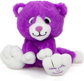 Paars Pluche Knuffel Kat (Give Me A Smile) 20 cm | Cat Plush Toy | Kat Peluche Knuffel | Knuffeldier voor kinderen | Extra lief en extra zacht