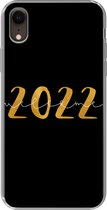 Geschikt voor iPhone XR hoesje - Nieuwjaar - Goud - Welcome 2022 - Spreuken - Quotes - Siliconen Telefoonhoesje