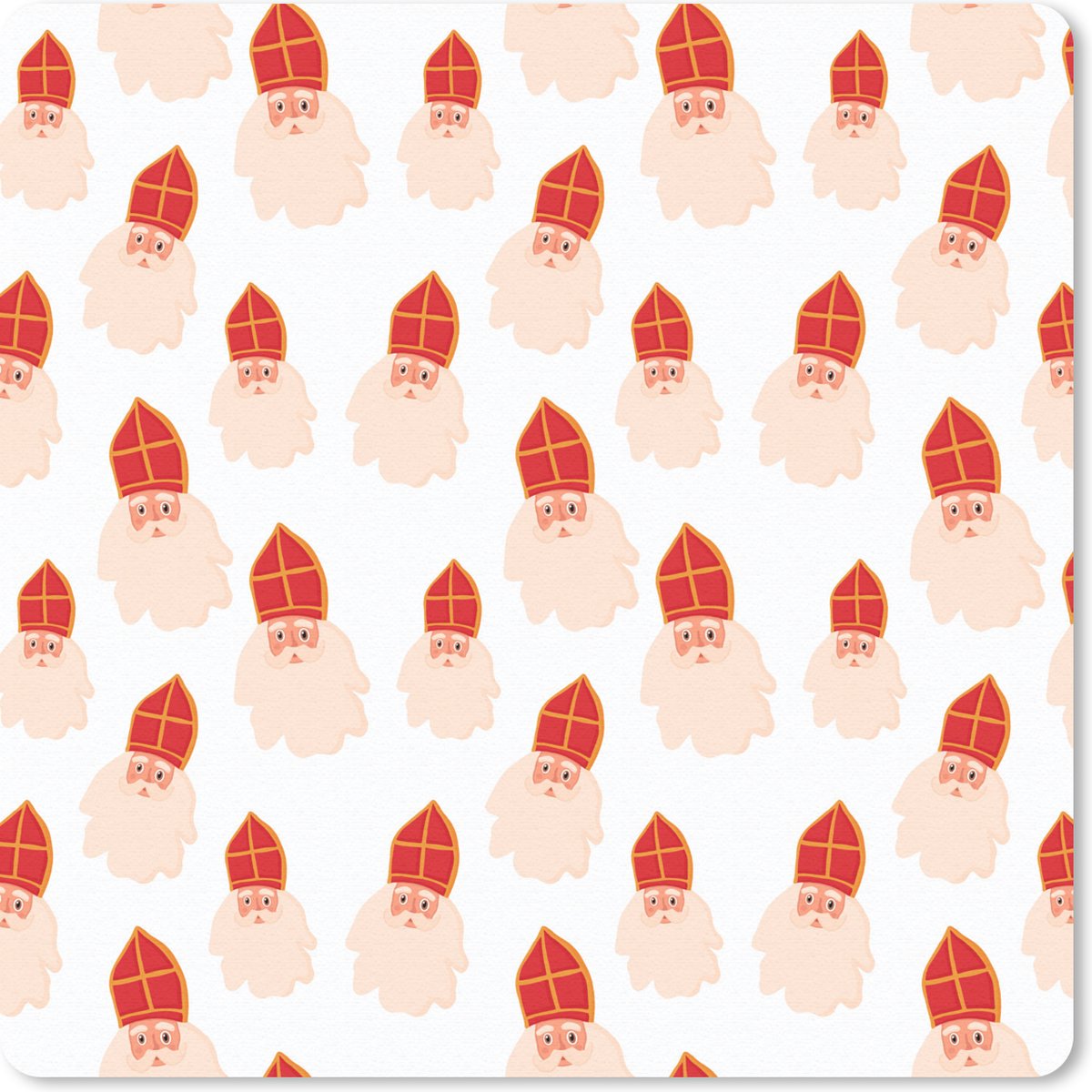 Muismat 30x30 cm - Mousepad Sint - Sinterklaas - Kinderen - Jongens - Meisjes - Kind - Muismatten