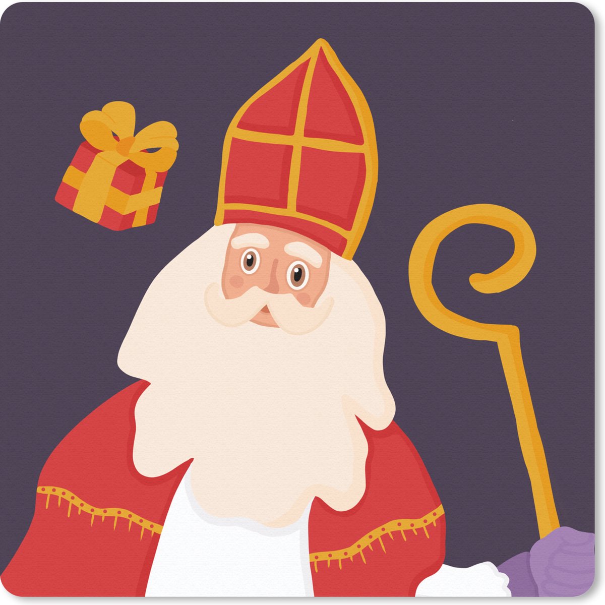 Muismat 30x30 cm - Mousepad Sinterklaas - Decoratie - Sint - Kinderen - Jongens - Meisjes - Kids - Muismatten
