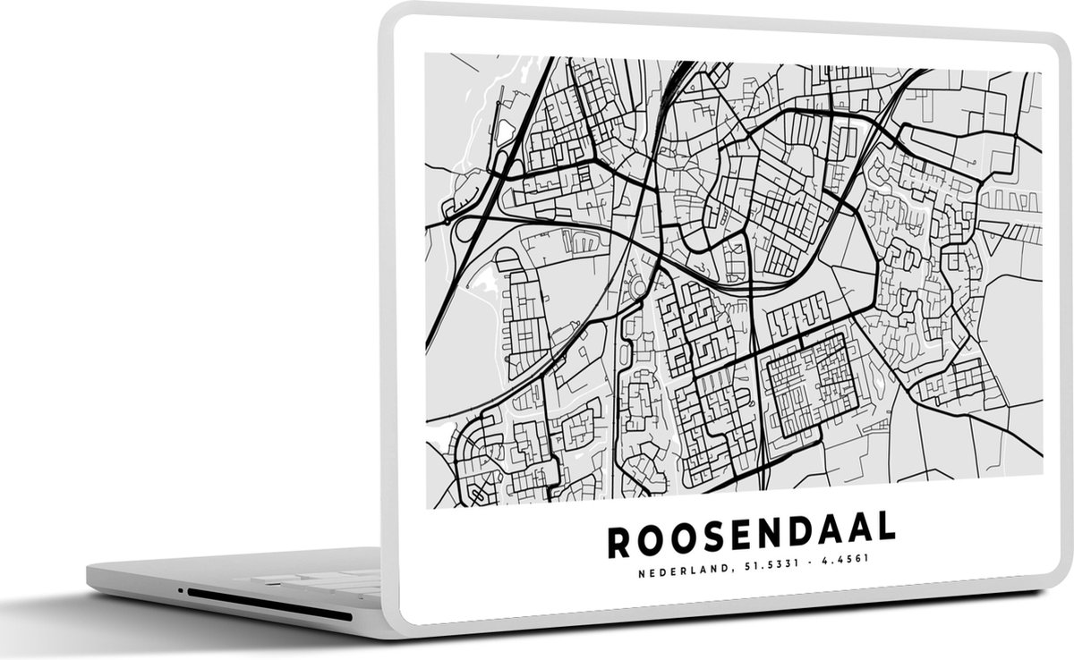 Laptop sticker - 13.3 inch - Stadskaart - Roosendaal - Nederland - 31x22,5cm - Laptopstickers - Laptop skin - Cover