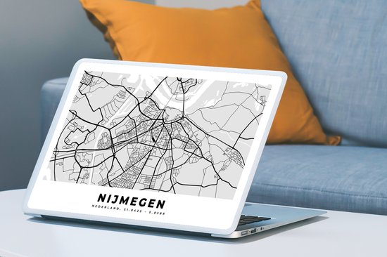 Autocollant pour ordinateur portable - 17,3 pouces - Carte - Nimègue - Nederland - 40x30cm - Autocollants pour ordinateur portable - Skin pour ordinateur portable - Housse