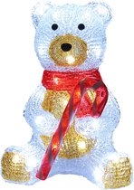 Deuba Kerstfiguur Teddy - LED Acryl 25cm Binnen Buiten – Wit Licht