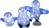 Monzana LED Acryl figuren Kerstmis Pinguïn Familie