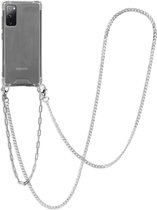 iMoshion Backcover met koord + armband hoesje - Ketting Samsung Galaxy S20 FE hoesje - Zilver