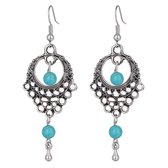 Fako Bijoux® - Oorbellen - Tibetaanse Stijl - Turquoise - Trosjes