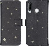 iMoshion Design Softcase Book Case Huawei P30 Lite hoesje - Stars Gold