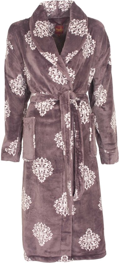 Medaillon Dames Badjas - Coral Fleece - Paars - Maat L