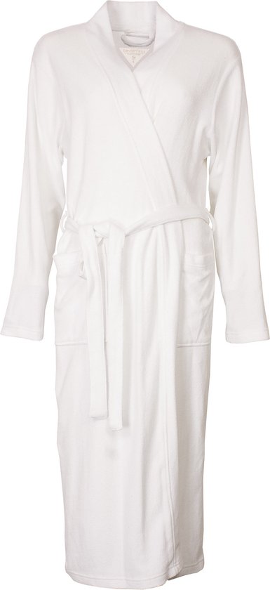 Tenderness Dames Badjas - Kamerjas - Badstof - Wit - Maat M