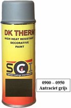 DK Therm Hittebestendig Verf Serie 900 - Spuitbus 400 ml - Bestendig tot 900°C - 937 Donker Antraciet