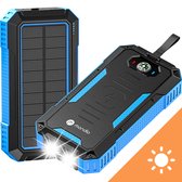 Mondio Powerbank 30000mAh Charger - met Solar en Zaklamp - USB-C - Zonne Energie - 4x USB - Geschikt voor Iphone en Samsung