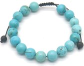 Armband - Kralen 10 mm - Verstelbaar - Steen Turquoise