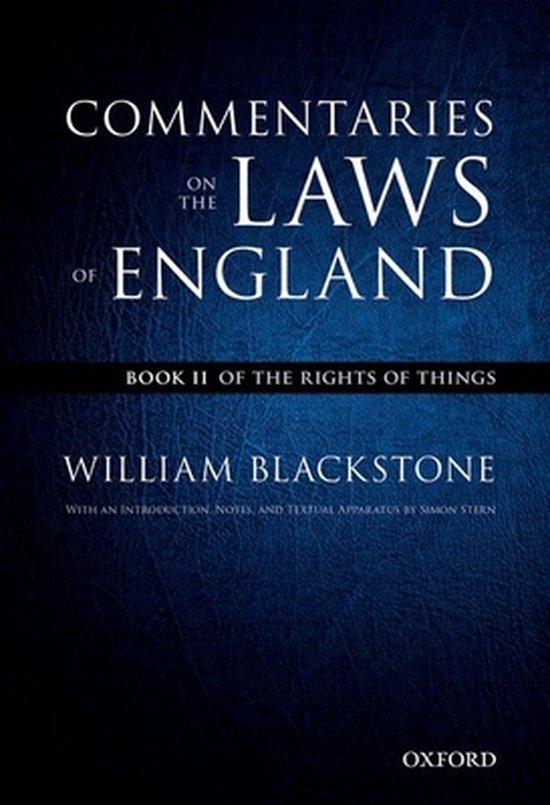 Commantaries On Laws Of England Book II - cover
